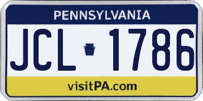 PA license plate JCL1786