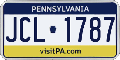 PA license plate JCL1787