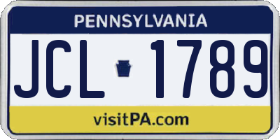 PA license plate JCL1789