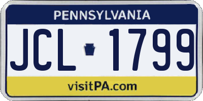 PA license plate JCL1799