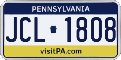 PA license plate JCL1808