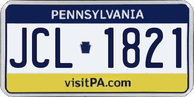 PA license plate JCL1821