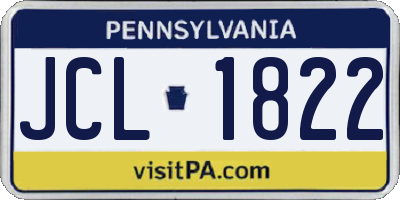 PA license plate JCL1822