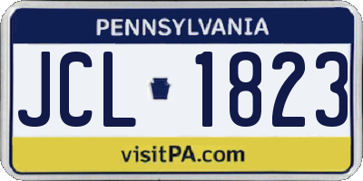 PA license plate JCL1823