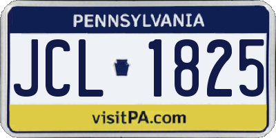PA license plate JCL1825
