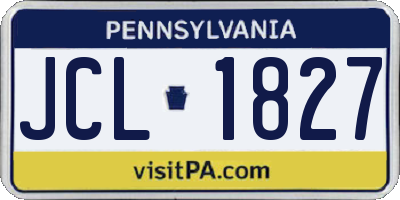 PA license plate JCL1827