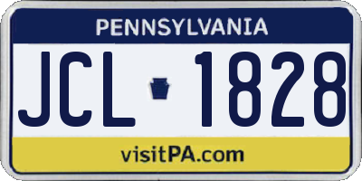 PA license plate JCL1828