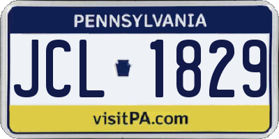 PA license plate JCL1829