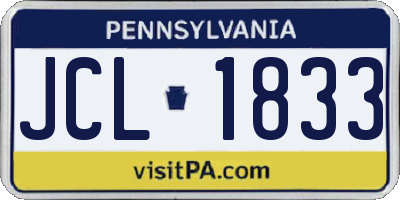 PA license plate JCL1833
