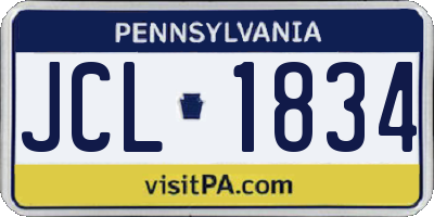 PA license plate JCL1834