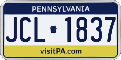 PA license plate JCL1837