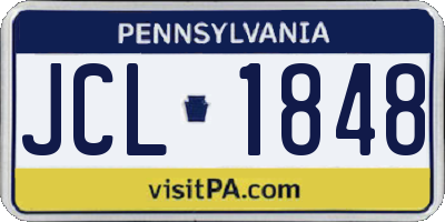 PA license plate JCL1848