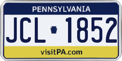 PA license plate JCL1852