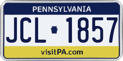 PA license plate JCL1857