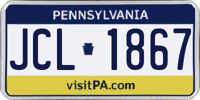 PA license plate JCL1867