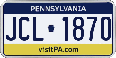PA license plate JCL1870