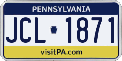 PA license plate JCL1871