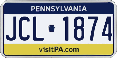 PA license plate JCL1874