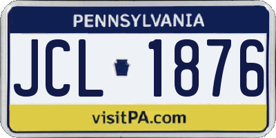 PA license plate JCL1876