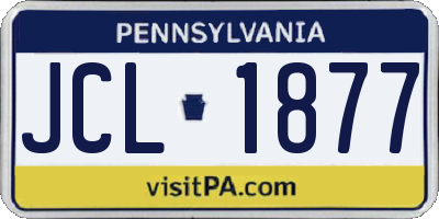 PA license plate JCL1877