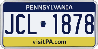 PA license plate JCL1878