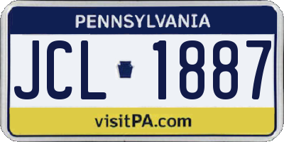 PA license plate JCL1887