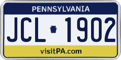 PA license plate JCL1902