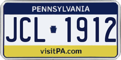 PA license plate JCL1912