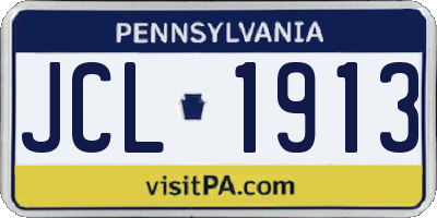 PA license plate JCL1913