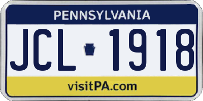 PA license plate JCL1918
