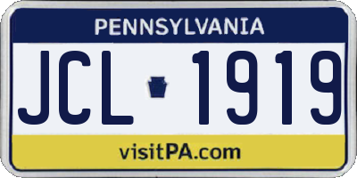 PA license plate JCL1919