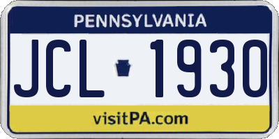 PA license plate JCL1930