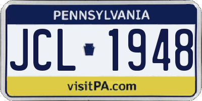 PA license plate JCL1948