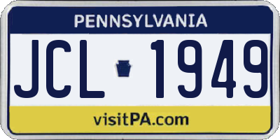 PA license plate JCL1949