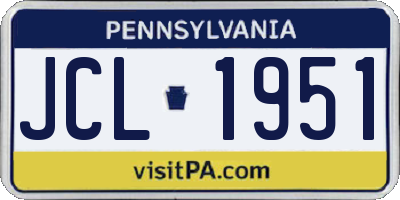 PA license plate JCL1951