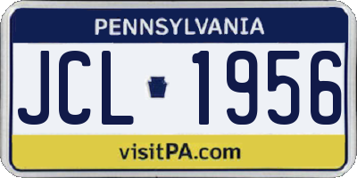 PA license plate JCL1956