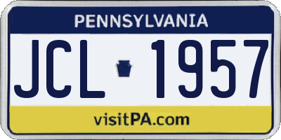 PA license plate JCL1957