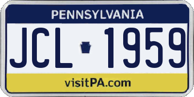 PA license plate JCL1959