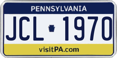 PA license plate JCL1970