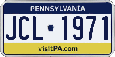 PA license plate JCL1971