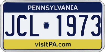 PA license plate JCL1973
