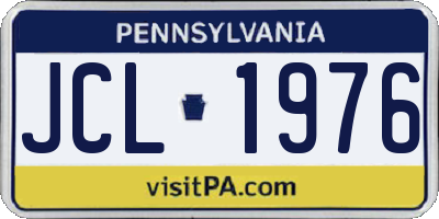 PA license plate JCL1976