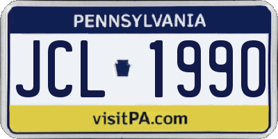 PA license plate JCL1990