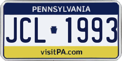 PA license plate JCL1993
