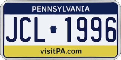 PA license plate JCL1996