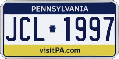 PA license plate JCL1997