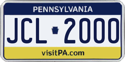 PA license plate JCL2000