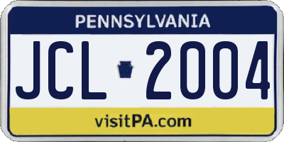 PA license plate JCL2004