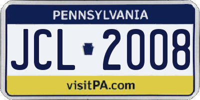 PA license plate JCL2008