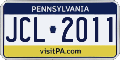 PA license plate JCL2011